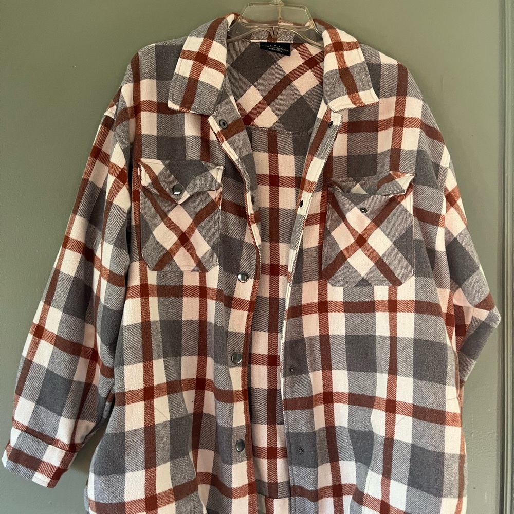 Plaid Women's Jacket in Gray and Brown